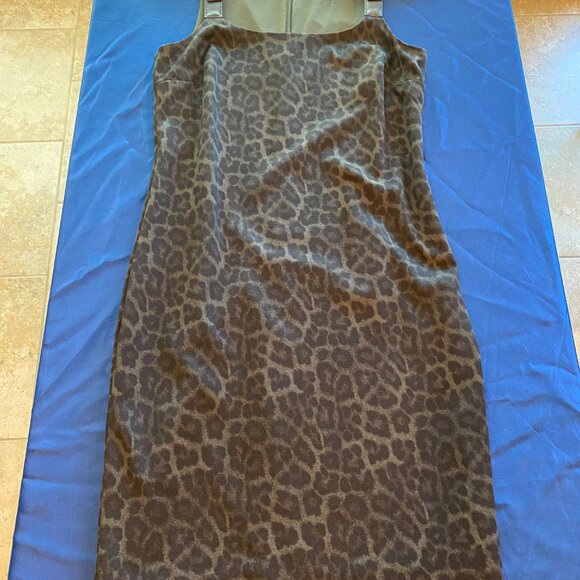 MICHAEL KORS Brown & Beige Print Leather Strap Buckle Dress XS - Picture 9 of 9